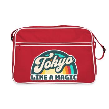 Tokyo City 60s design - Retro Tasche - Rot/Weiß - Vorne