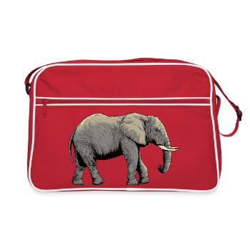 Individual elephant design - Retro Bag - red/white - Front
