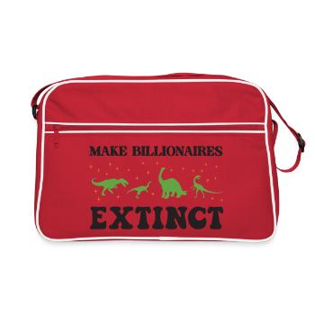 Make Billionaires Extinct - Retro Bag - red/white - Front