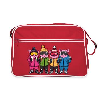 L’équipe de ski de Schweine Pistensau - Sac Retro - rouge/blanc - Devant