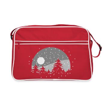 Atmospheric winter landscape with snowfall - Retro Bag - red/white - Front