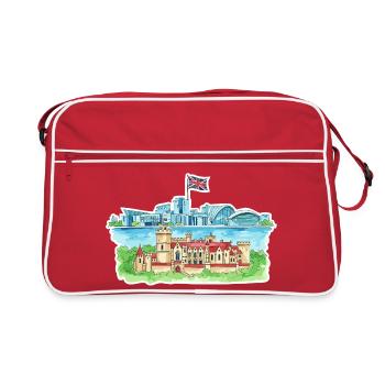 Cardiff Skyline Castle Millennium Centre Wales Art - Retro Bag - red/white - Front