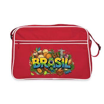 Sabor do Brasil: Authentische brasilianische Küche & Ico - Retro Tasche - Rot/Weiß - Vorne