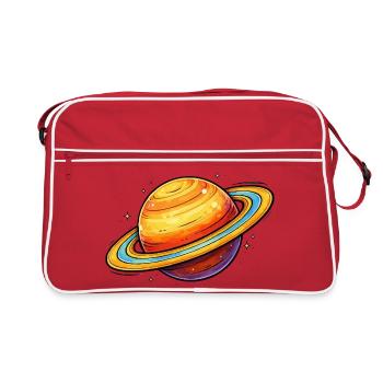Saturn Planet - Retro Bag - red/white - Front