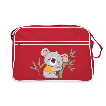 Koala zen sur bambou - Sac Retro - rouge/blanc - Devant