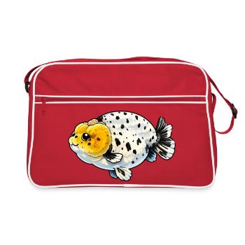 Show Grade Thai Dalmatian Ranchu HQ Goldfish - Retro Bag - red/white - Front