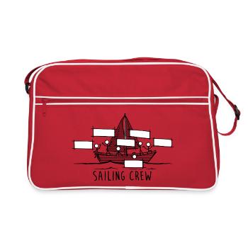 Chemise d’équipage de voile Équipage drôle avec un nom - Sac Retro - rouge/blanc - Devant