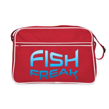 Typographie aquatique de POISSONS FREAK - Sac Retro - rouge/blanc - Devant
