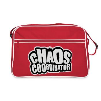 Chaos Coordinator Funny Title Parents Teacher Logo - Retro Bag - red/white - Front