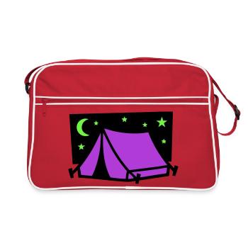 Graphique étoile de tente de camping - Sac Retro - rouge/blanc - Devant