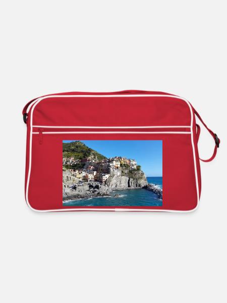 Monterosso al Mare - Retro Tasche - Rot/Weiß