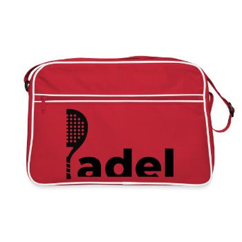 Padel Logo | Minimalistisches Schläger Design - Retro Tasche - Rot/Weiß - Vorne