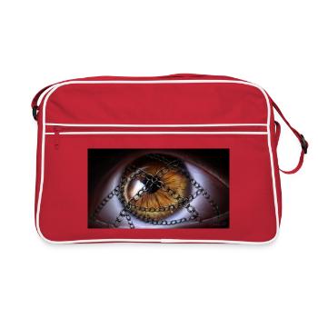 Eye with chains - Retro Bag - red/white - Front