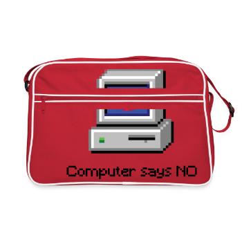 Computer sagt nein - Retro Tasche - Rot/Weiß - Vorne