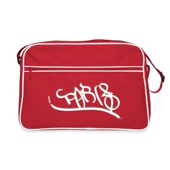 Graffiti Style Paris Design - Retro Tasche - Rot/Weiß - Vorne