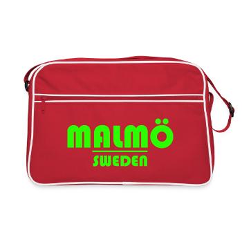 Malmö Sweden Logo - Retro Bag - red/white - Front