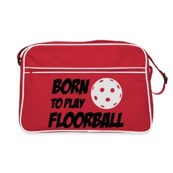 Born To Play Floorball - Retro Tasche - Rot/Weiß - Vorne