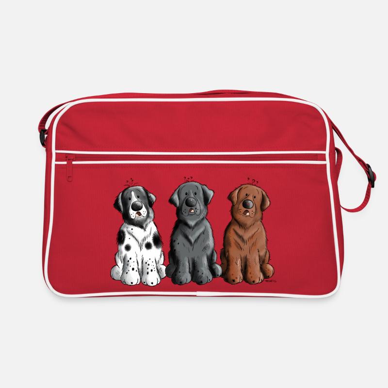 Three Newfoundland Dogs Retro Bag