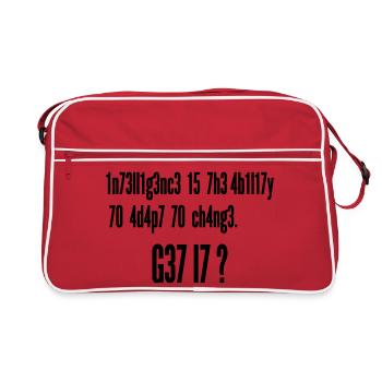 Intelligence Ability to Adapt Change | Leet Art - Retro Bag - red/white - Front