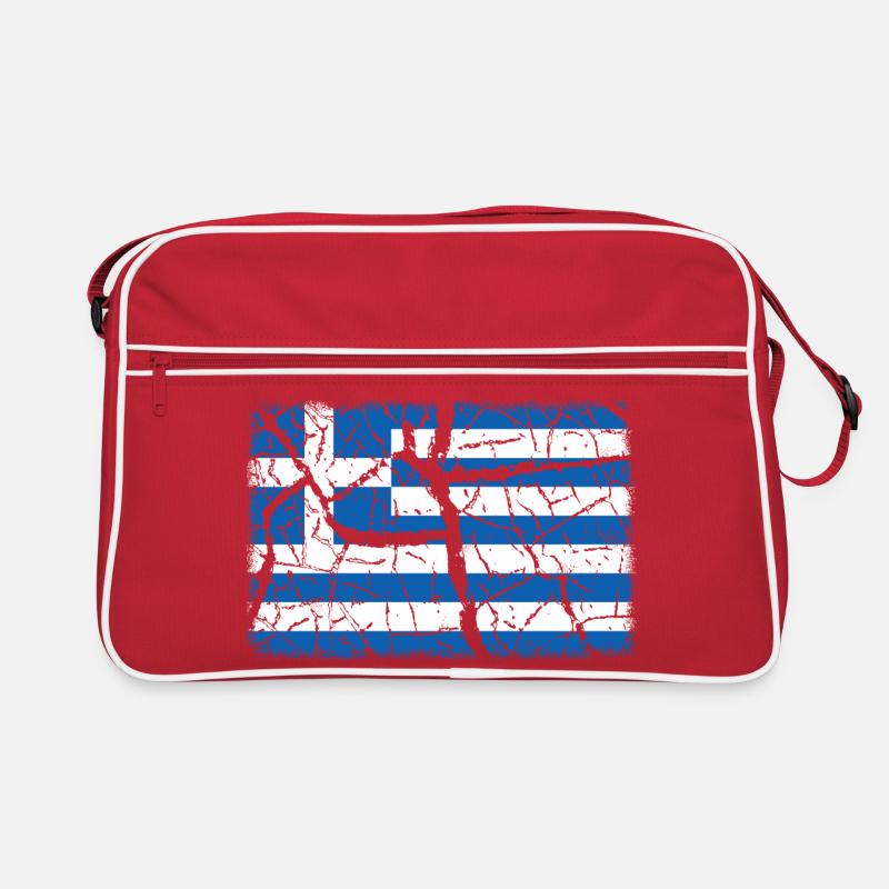 Griechenland - Retro Tasche - Rot/Weiß