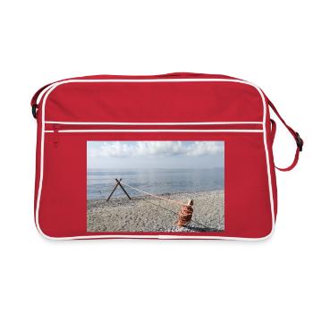 Corde marine sur la mer - Sac Retro - rouge/blanc - Devant