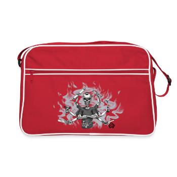Allrounder, Multitalent, Hausmeister, Handwerker - Retro Tasche - Rot/Weiß - Vorne