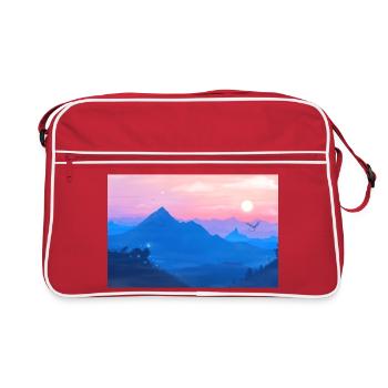 A Stellar Wolf Dream : Couleurs de l'Aube - Poster - Sac Retro - rouge/blanc - Devant