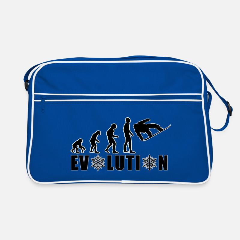 EVOLUTION SNOWBOARD Schnee Winter Geschenk Retro Tasche