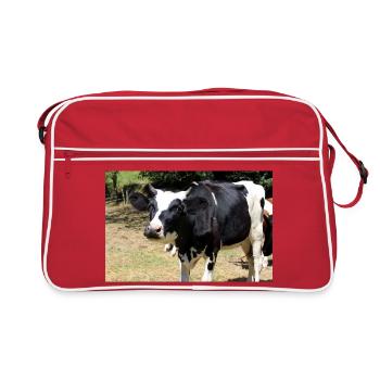 Affiche de vache - Sac Retro - rouge/blanc - Devant