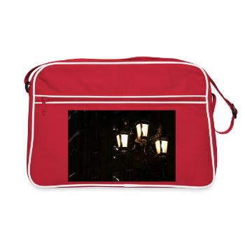 Nachtlicht: Schmiedeeiserne Laternen - Retro Tasche - Rot/Weiß - Vorne