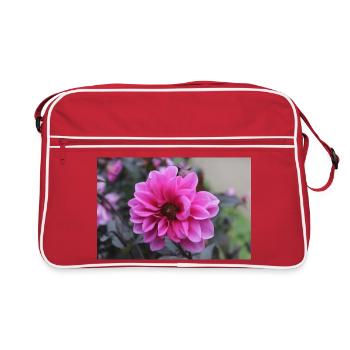 Dahlia rose rose fleur, fleur - Sac Retro - rouge/blanc - Devant