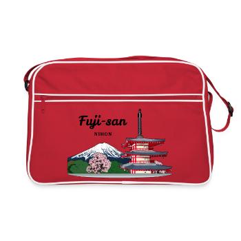 Mont Fuji, Japon, Pagode - Sac Retro - rouge/blanc - Devant