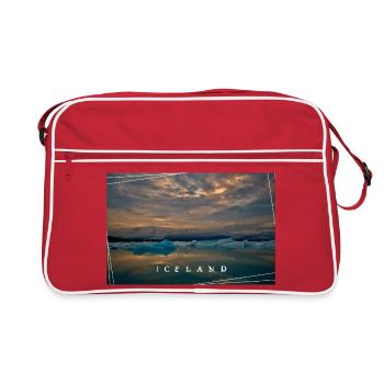 Iceland Jökulsárlón - Retro Tasche - Rot/Weiß - Vorne