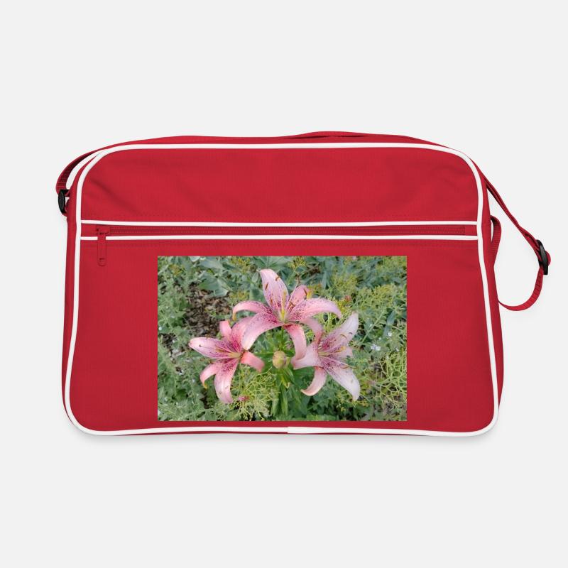 Rosa Lilienblüte Retro Tasche