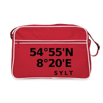 Sylt - Retro Tasche - Rot/Weiß - Vorne