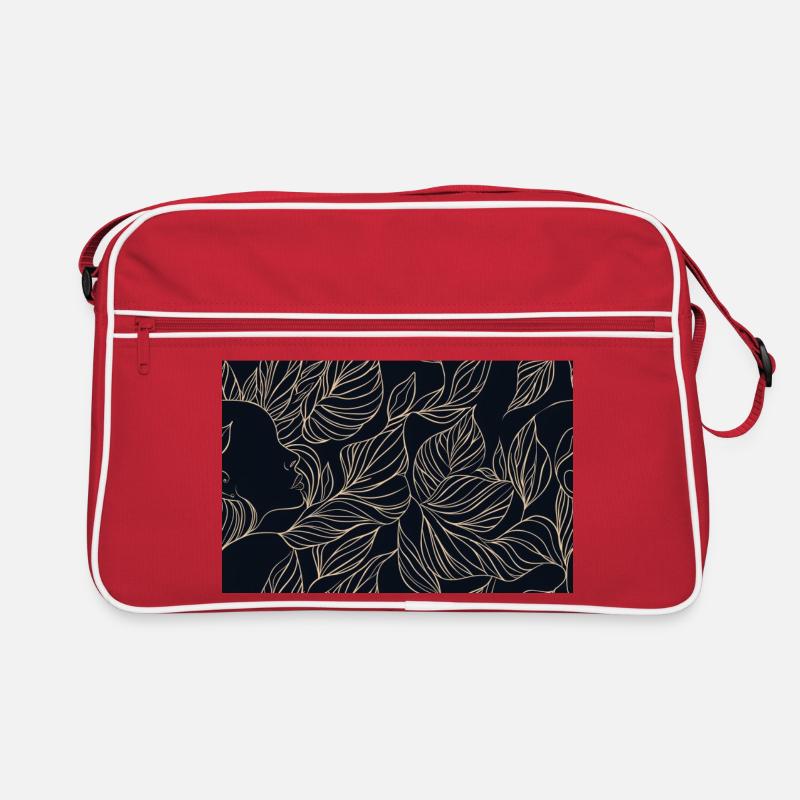 Goldenes Blatt Gesicht Silhouette Retro Tasche