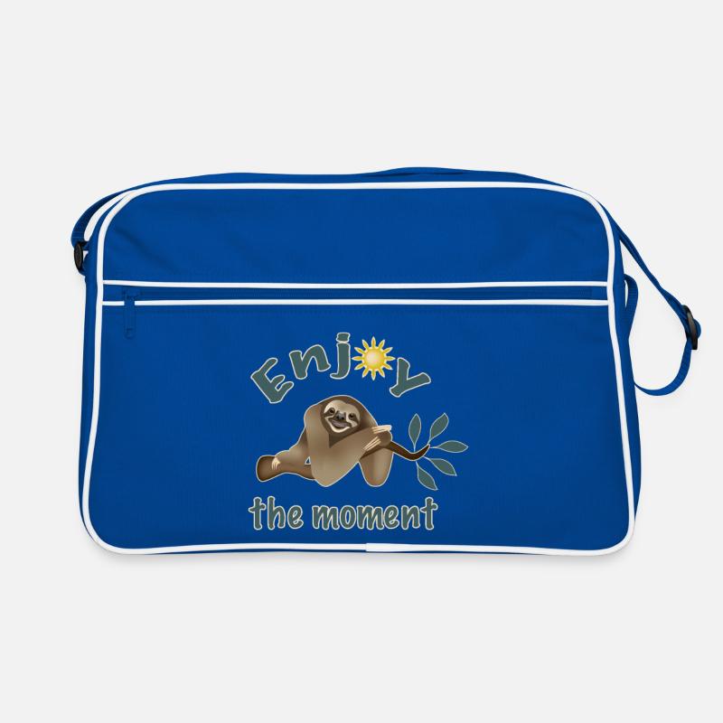 Faultier auf Ast Retro Tasche