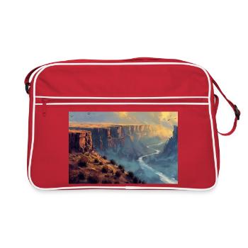 Poster Illustration Paysage de Canyon - Sac Retro - rouge/blanc - Devant