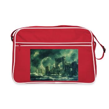 Poster Illustration Paysage en ruine - Sac Retro - rouge/blanc - Devant