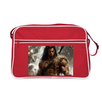 Conan der Cimmerier Illustration Poster - Retro Tasche - Rot/Weiß - Vorne