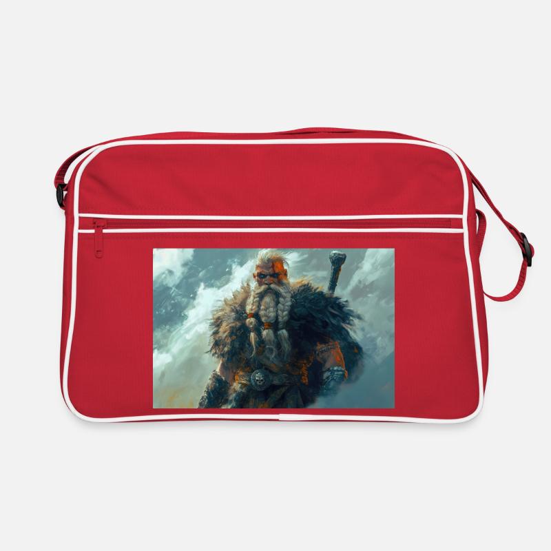 Poster Illustration Wikinger Retro Tasche