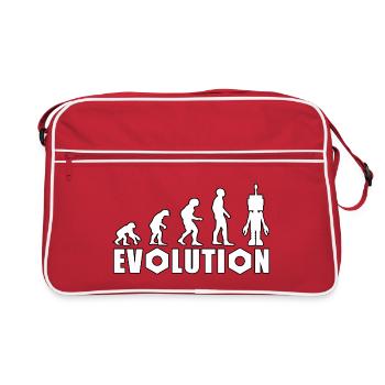 Evolution with robot figure design - Retro Bag - red/white - Front