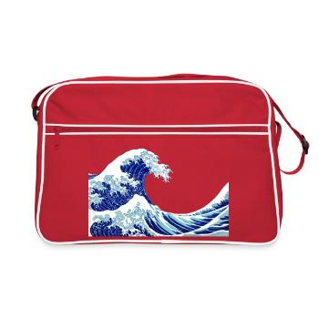 kanagawa Vagues japonaises traditionnelles - Sac Retro - rouge/blanc - Devant