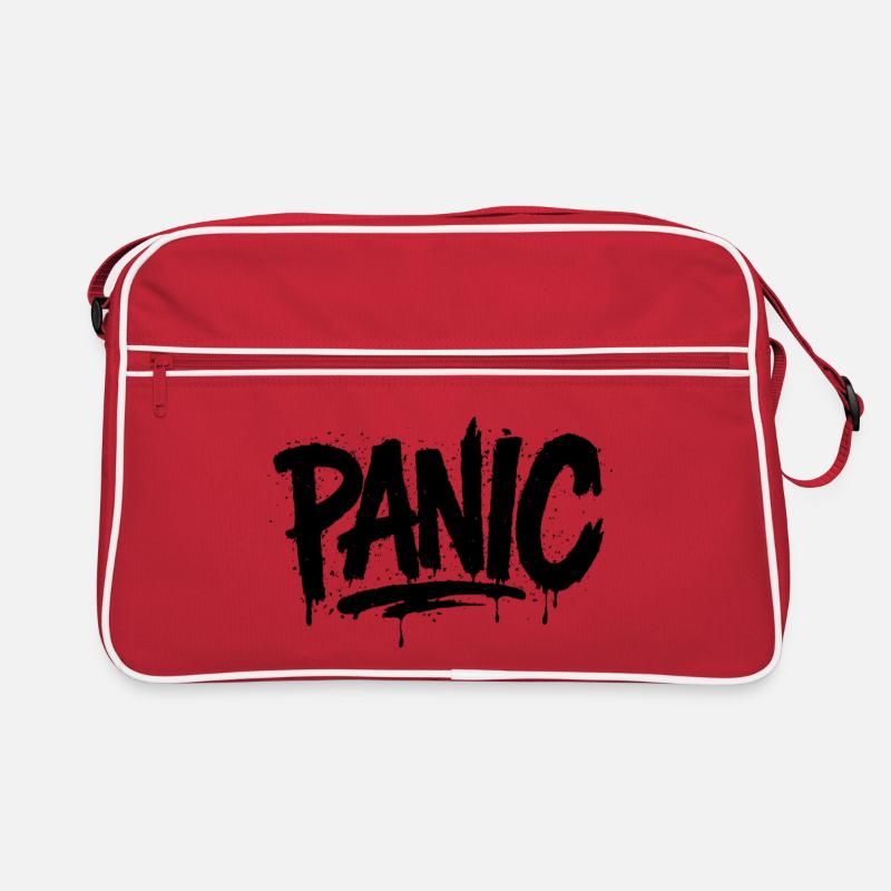 Expressive Graffiti „Panic“ Schriftart Retro Tasche