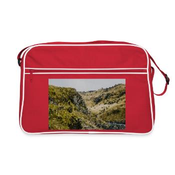 Toile de fond d’impression de pays de collines - Sac Retro - rouge/blanc - Devant
