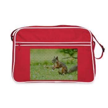 Motif de forêt d’écureuil - Sac Retro - rouge/blanc - Devant