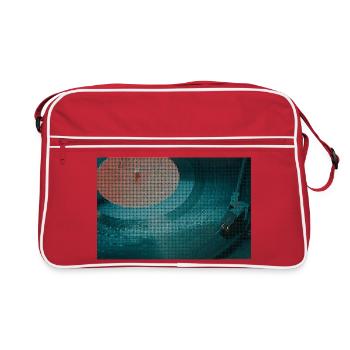 Turntable in a curvy pattern - Retro Bag - red/white - Front