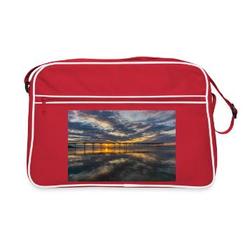 Sunset Pier Reflections - Retro Bag - red/white - Front
