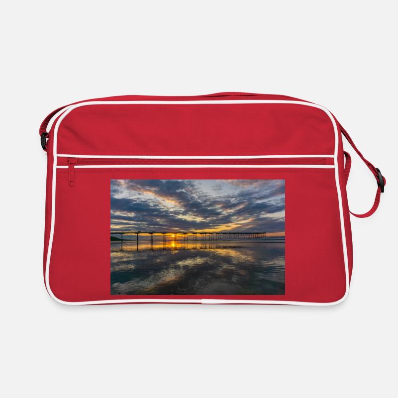 Sunset Pier Reflections Retro Bag