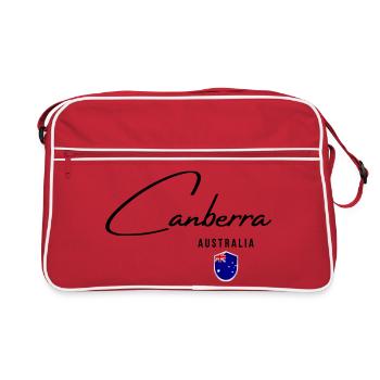 Elegantes Design Canberra, australischer Stolz - Retro Tasche - Rot/Weiß - Vorne